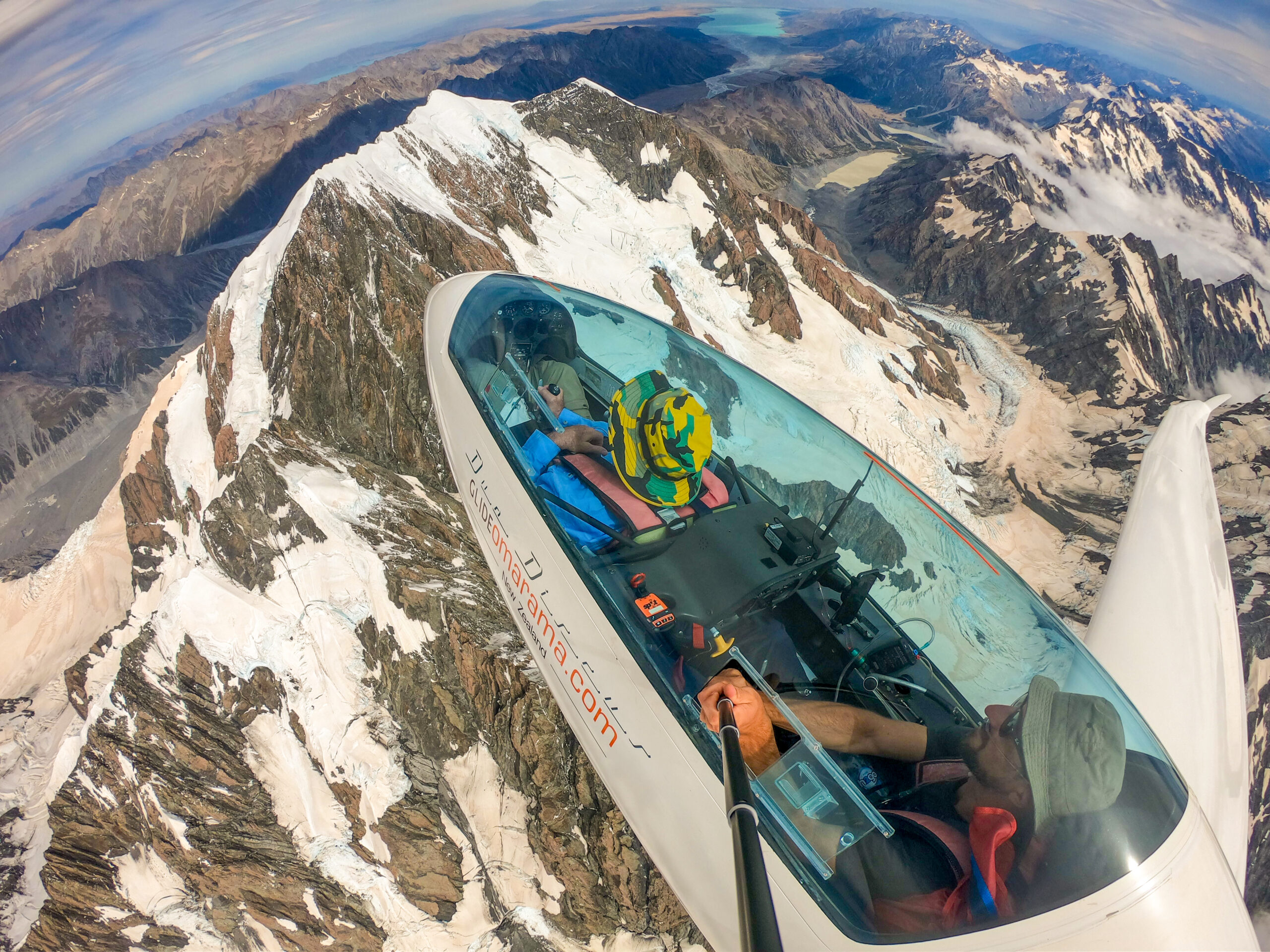 DuoDiscus cockpit above a glacier